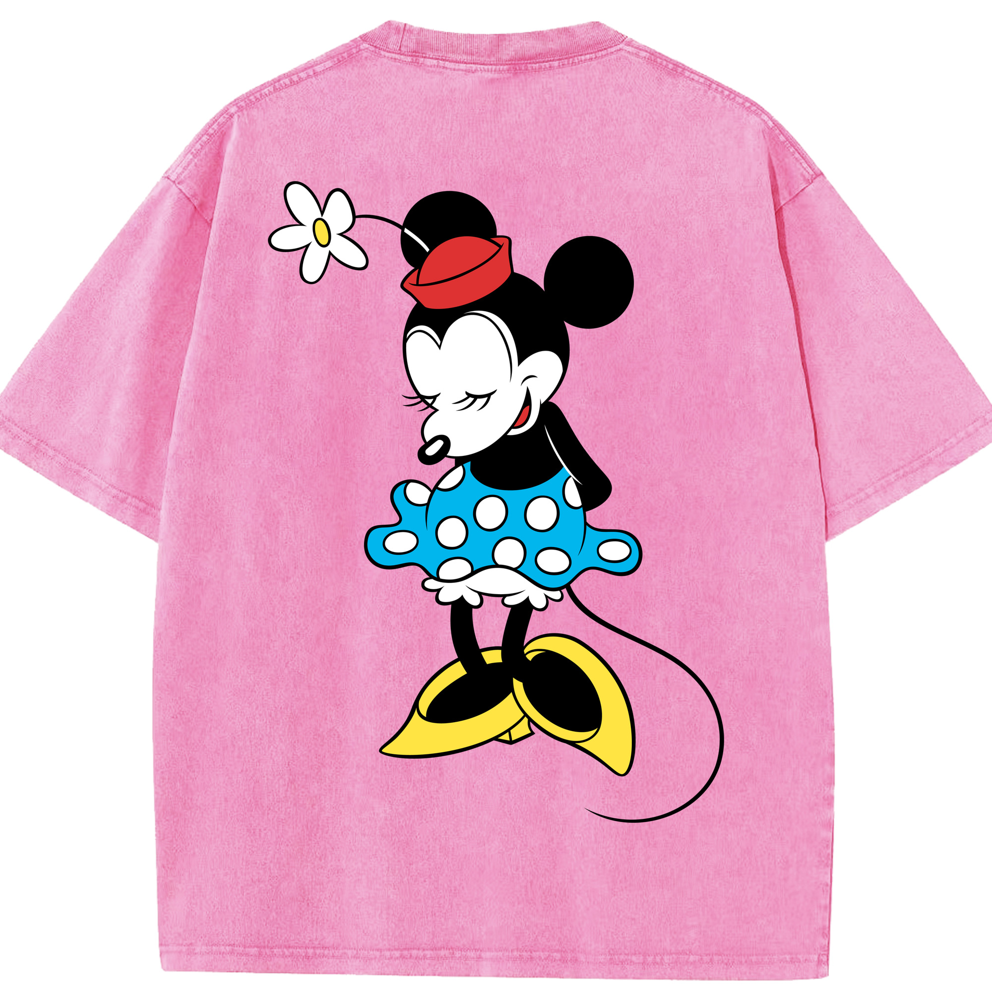 （画像用） ミッキーマウス Mickey Mouse 綿100% ヴィンテージ風 半袖Tシャツ（背面プリント）